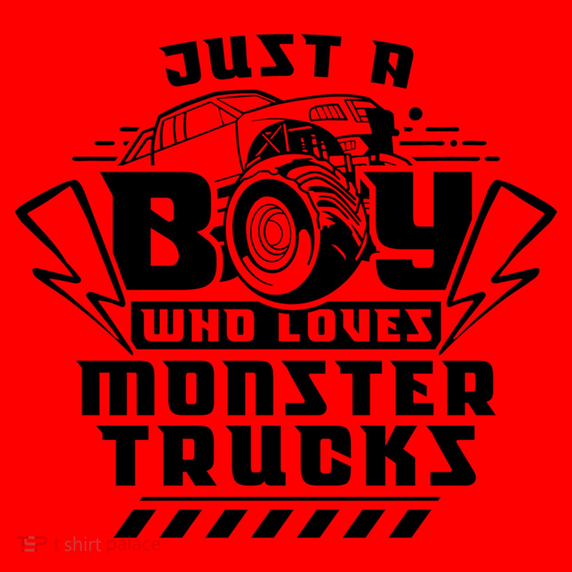 Just A Boy Who Loves Monster Trucks Monster Truck Driver Gift Santa Hat