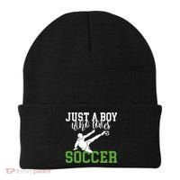 Just A Boy Who Loves Soccer Gift Beanie thumb 0