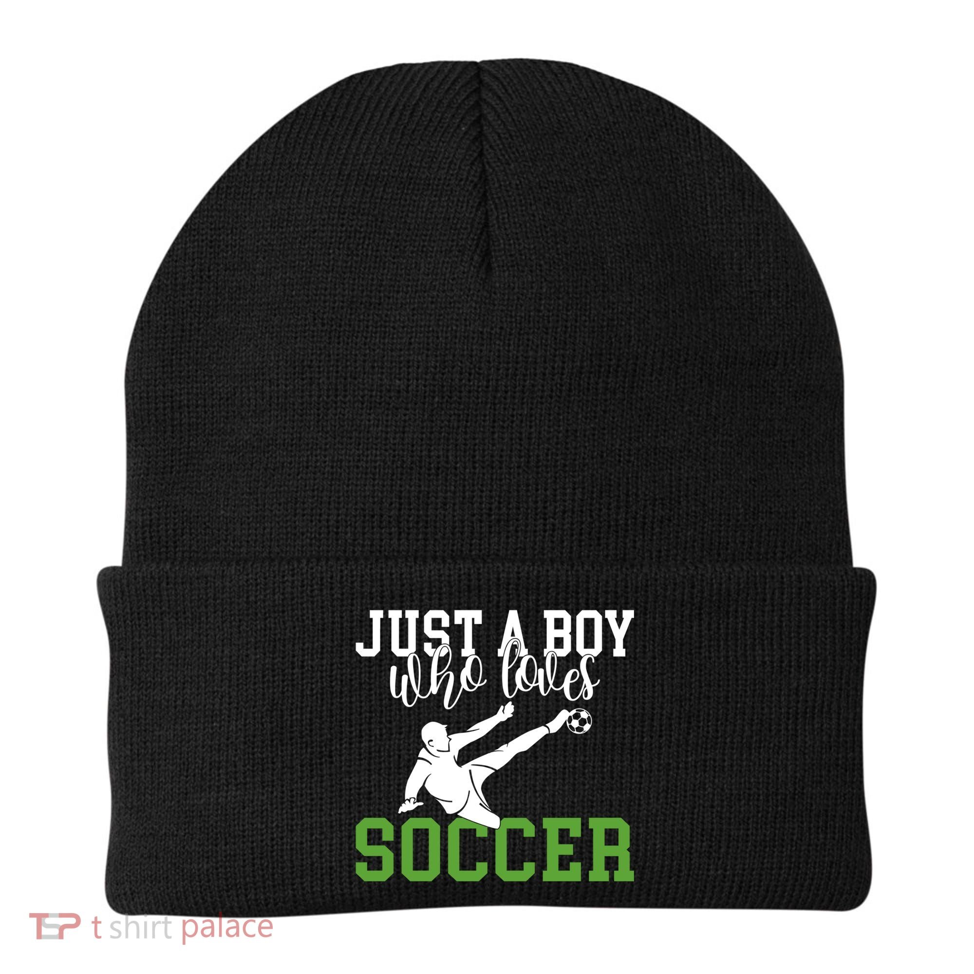 Just A Boy Who Loves Soccer Gift Beanie