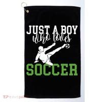 Just A Boy Who Loves Soccer Gift Golf Towel thumb 0