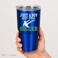 Just A Boy Who Loves Soccer Gift Tumbler thumb 2