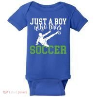 Just A Boy Who Loves Soccer Gift Baby Bodysuit thumb 0