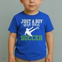 Just A Boy Who Loves Soccer Gift Toddler T-Shirt thumb 2