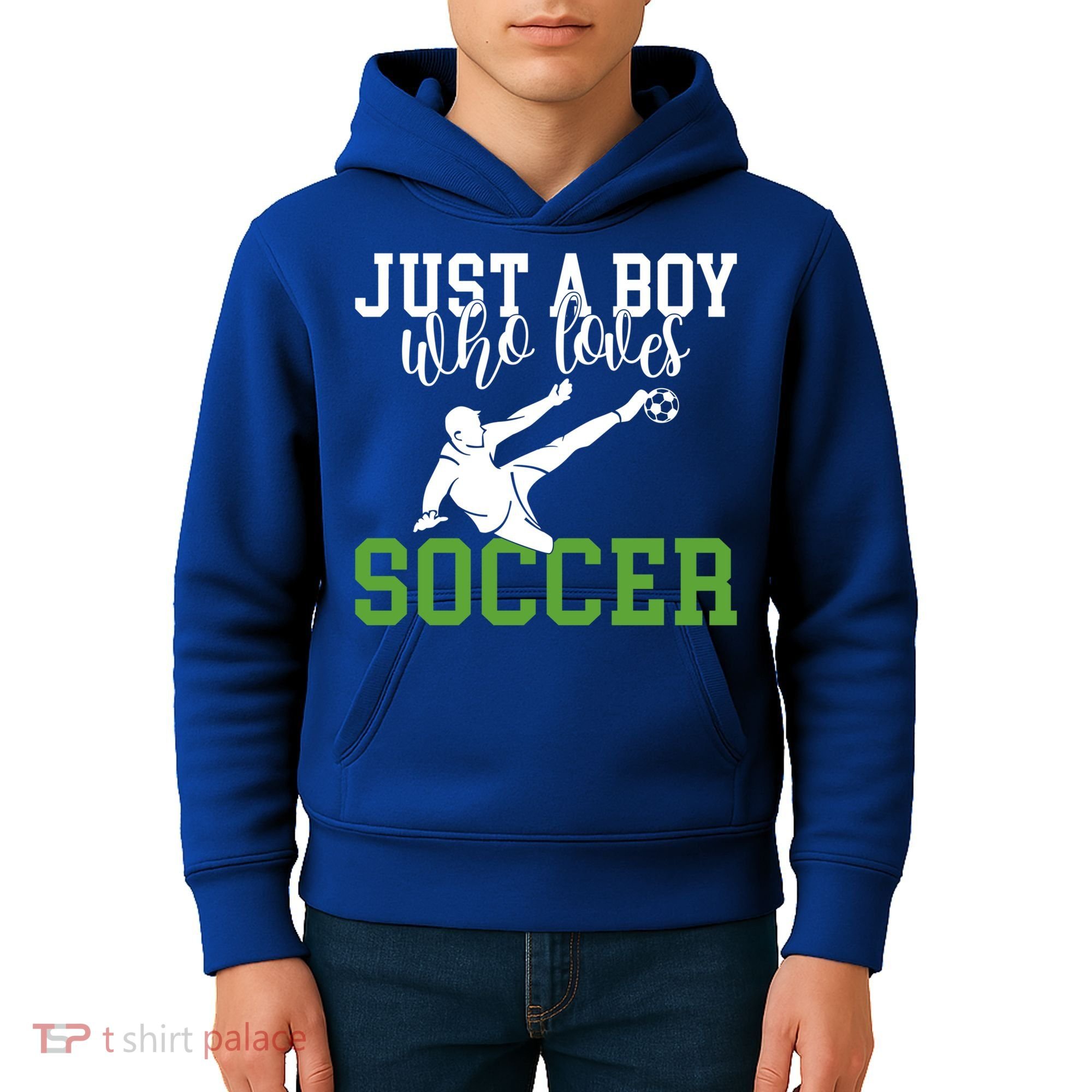 Just A Boy Who Loves Soccer Gift Kids Hoodie