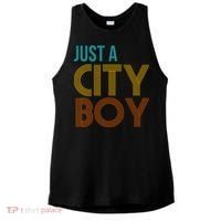 Just A City Boy Funny Ladies PosiCharge Tri-Blend Wicking Tank thumb 0