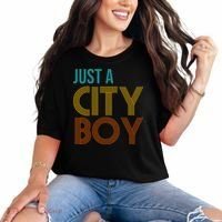 Just A City Boy Funny Comfort Colors T-Shirt thumb 0