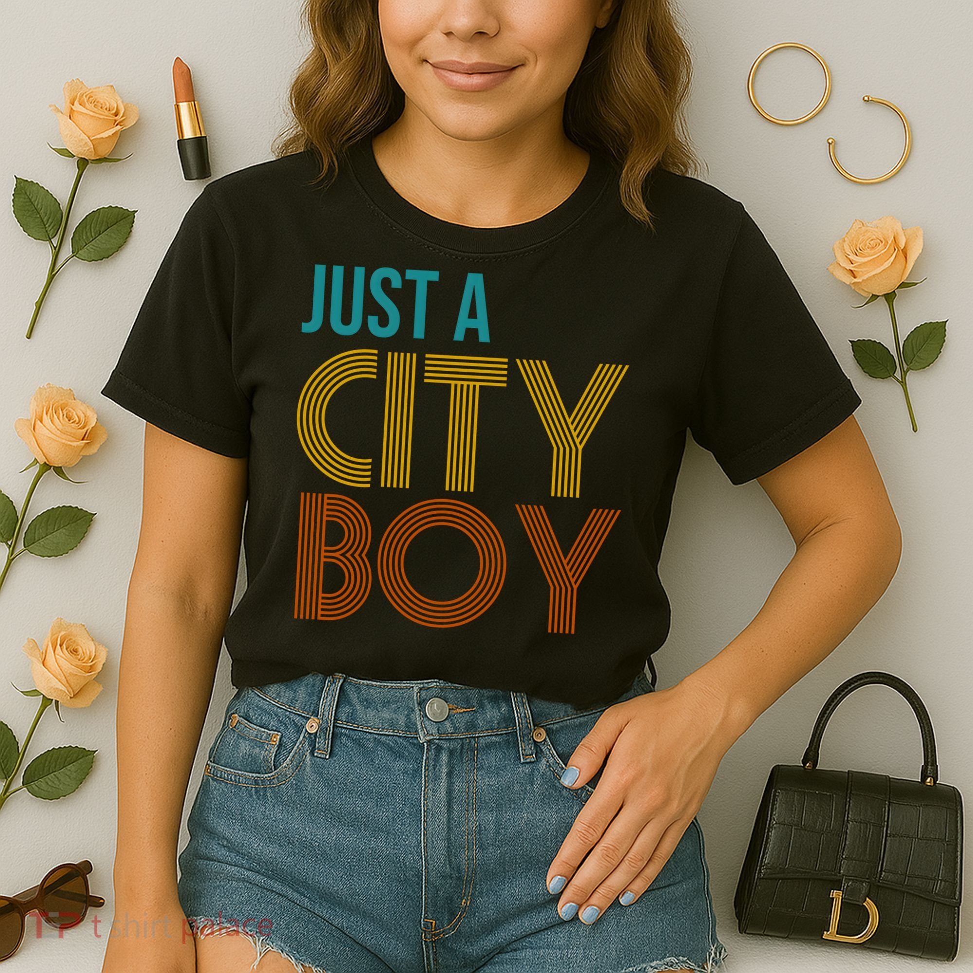 Just A City Boy Funny Comfort Colors Boxy T-Shirt