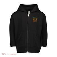 Just A City Boy Funny Toddler Zip Fleece Hoodie thumb 0