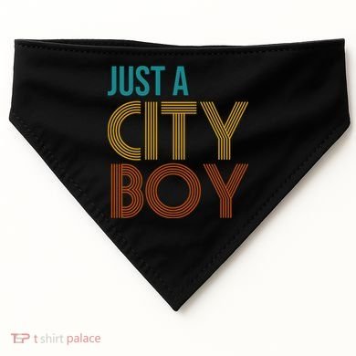 Just A City Boy Funny USA-Made Doggie Bandana