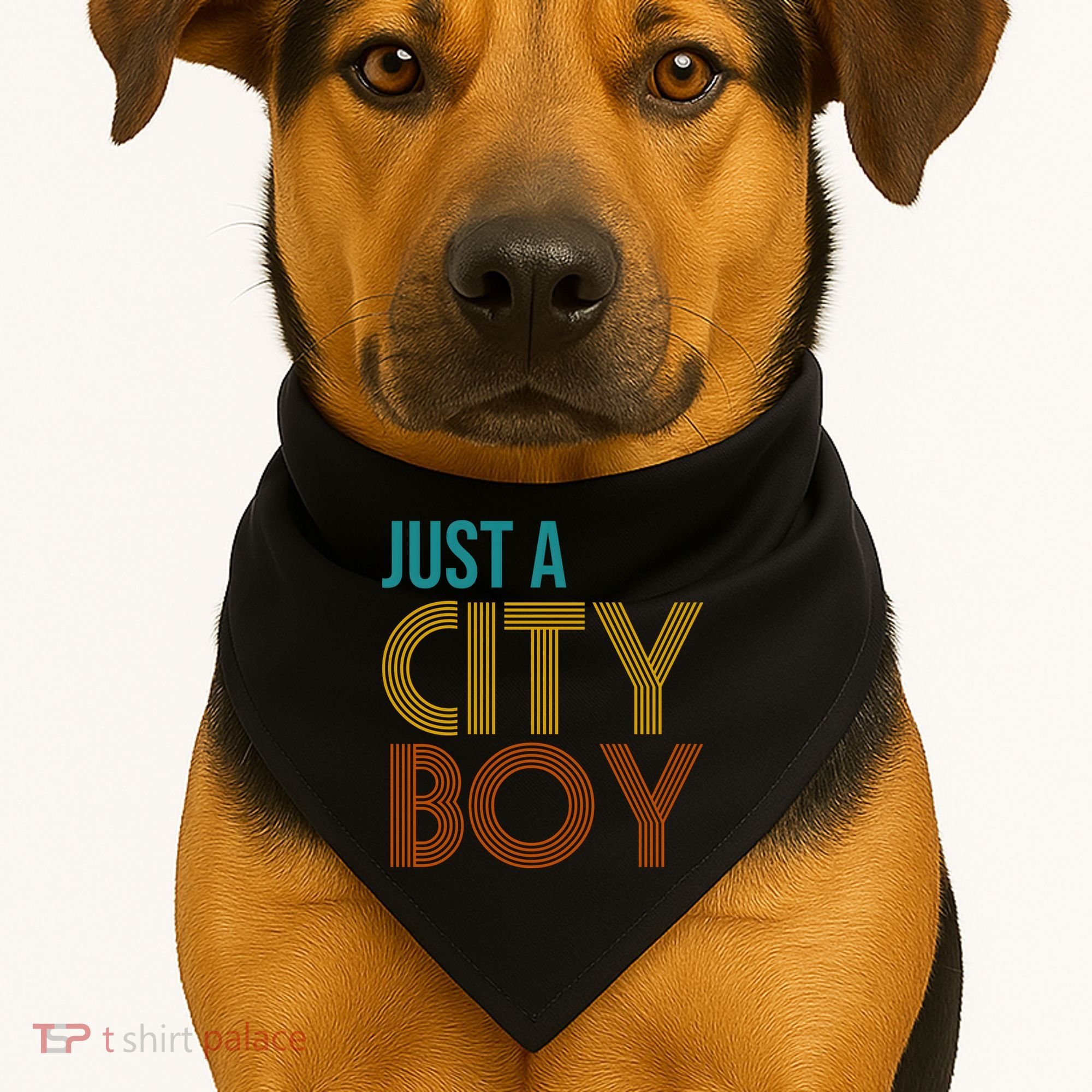Just A City Boy Funny USA-Made Doggie Bandana