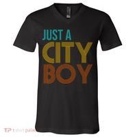 Just A City Boy Funny V-Neck T-Shirt thumb 0