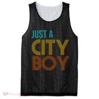 Just A City Boy Funny Mesh Reversible Basketball Jersey Tank thumb 0