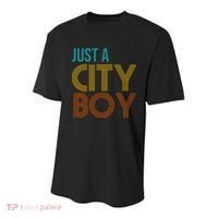 Just A City Boy Funny Youth Performance Sprint T-Shirt thumb 0