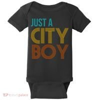 Just A City Boy Funny Baby Bodysuit thumb 0
