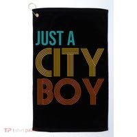 Just A City Boy Funny Golf Towel thumb 0