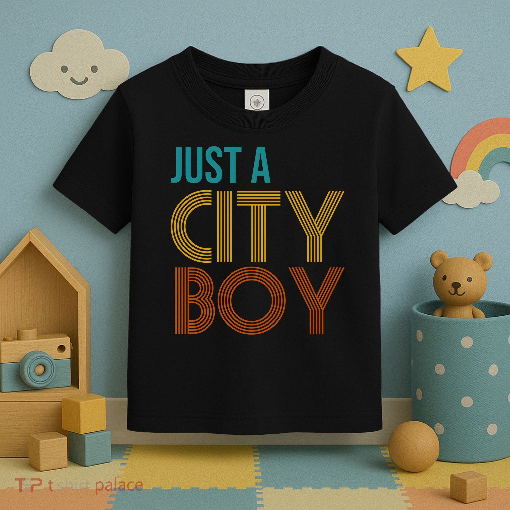 Just A City Boy Funny Toddler T-Shirt