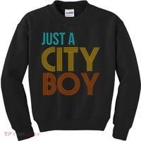 Just A City Boy Funny Kids Sweatshirt thumb 0