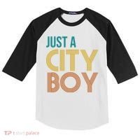 Just A City Boy Funny Kids Colorblock Raglan Jersey thumb 0