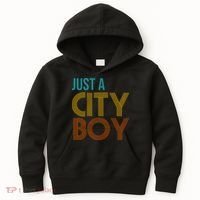 Just A City Boy Funny Kids Hoodie thumb 0