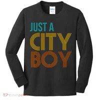 Just A City Boy Funny Kids Long Sleeve Shirt thumb 0