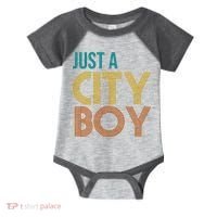 Just A City Boy Funny Infant Baby Jersey Bodysuit thumb 0