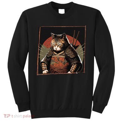 Japanese Art Cat Ninja Ukiyo-e Anime Style Samurai Cat Sweatshirt