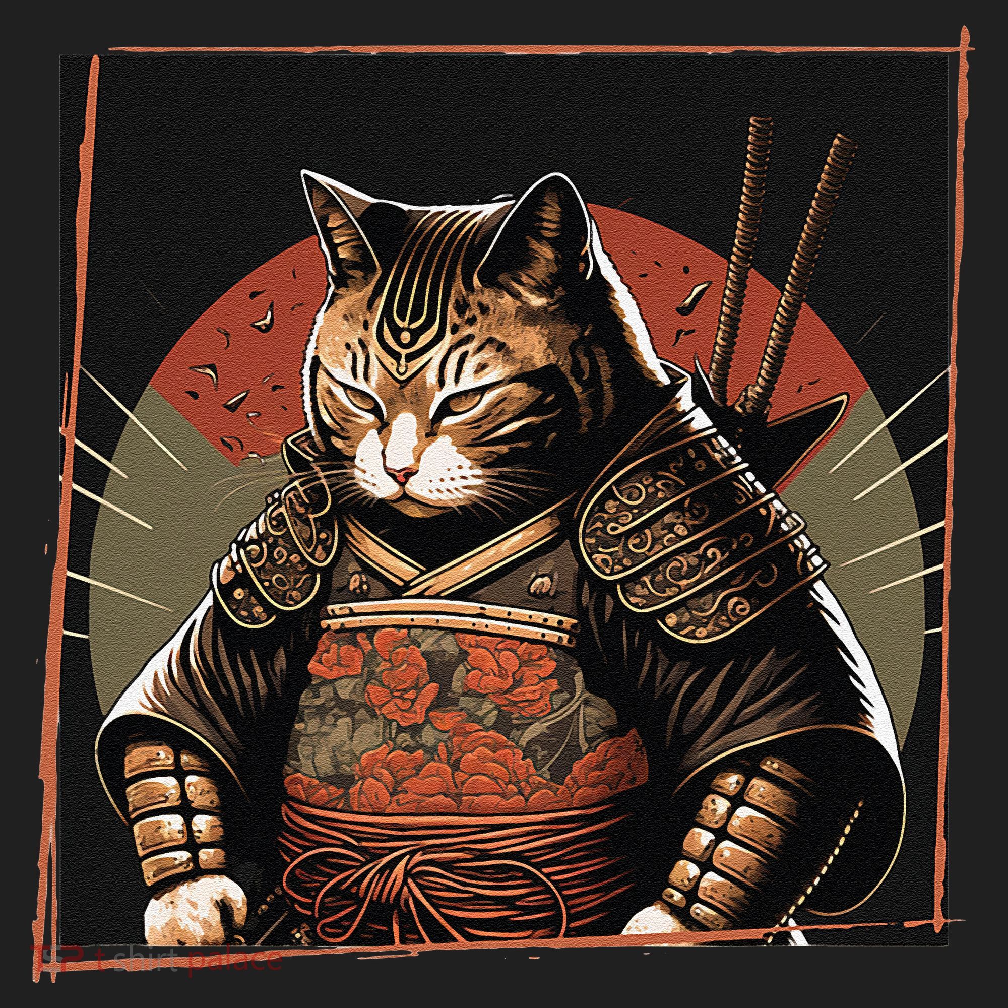 Japanese Art Cat Ninja Ukiyo-e Anime Style Samurai Cat Tumbler
