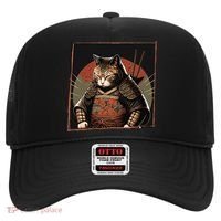 Japanese Art Cat Ninja Ukiyo-e Anime Style Samurai Cat Hat thumb 0