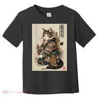 Japanese Art Cat Ninja Ukiyo-e Anime Style Samurai Cat Toddler T-Shirt thumb 0