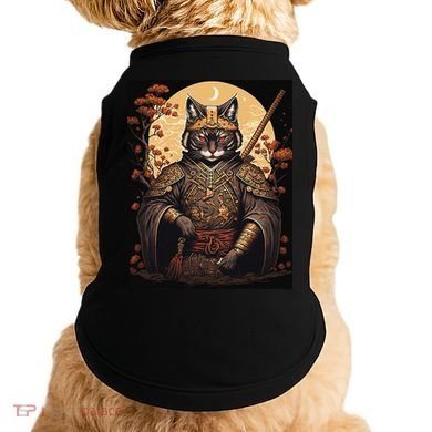 Japanese Art Cat Ninja Ukiyo-e Anime Style Samurai Cat Doggie Tank