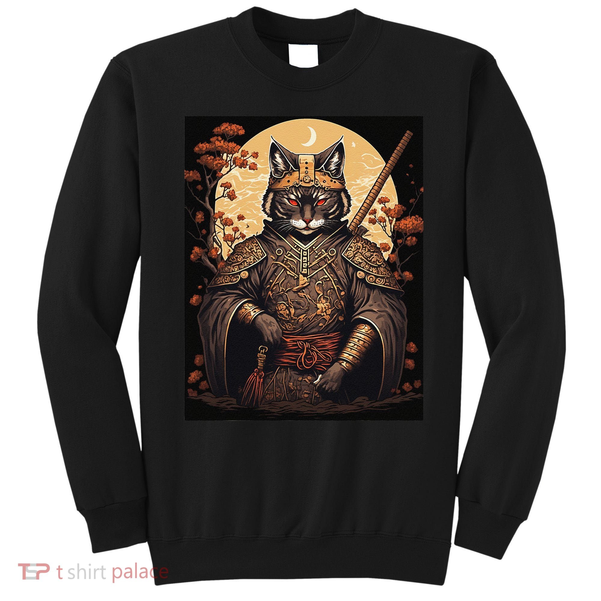Japanese Art Cat Ninja Ukiyo-e Anime Style Samurai Cat Sweatshirt