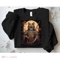 Japanese Art Cat Ninja Ukiyo-e Anime Style Samurai Cat Sweatshirt thumb 2