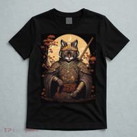 Japanese Art Cat Ninja Ukiyo-e Anime Style Samurai Cat T-Shirt thumb 5