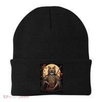 Japanese Art Cat Ninja Ukiyo-e Anime Style Samurai Cat Beanie thumb 0