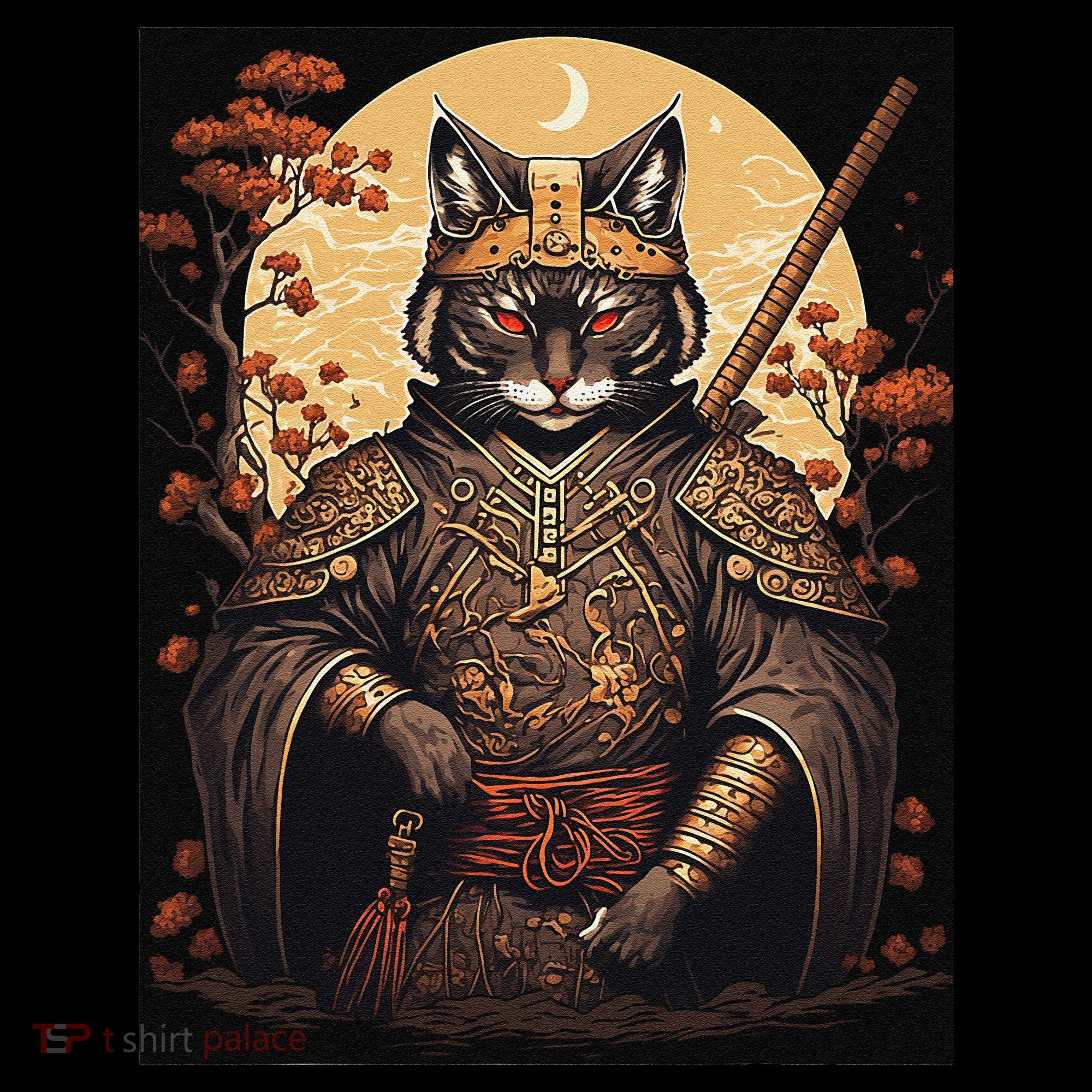 Japanese Art Cat Ninja Ukiyo-e Anime Style Samurai Cat Women's Hoodie