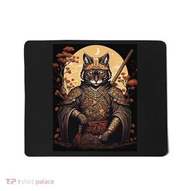 Japanese Art Cat Ninja Ukiyo-e Anime Style Samurai Cat Mousepad