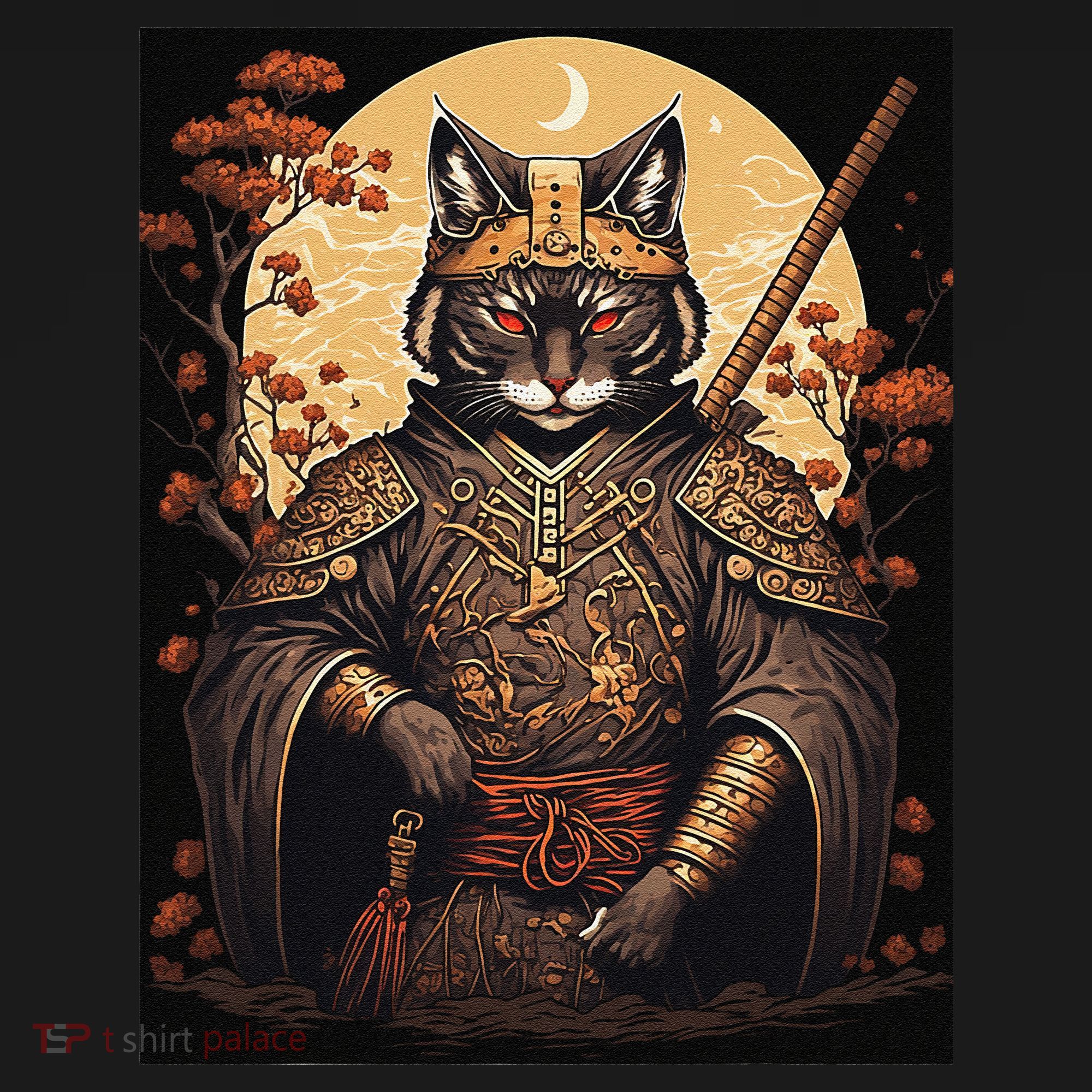 Japanese Art Cat Ninja Ukiyo-e Anime Style Samurai Cat Baby Bodysuit