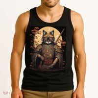 Japanese Art Cat Ninja Ukiyo-e Anime Style Samurai Cat Tank Top thumb 3