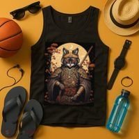 Japanese Art Cat Ninja Ukiyo-e Anime Style Samurai Cat Tank Top thumb 4