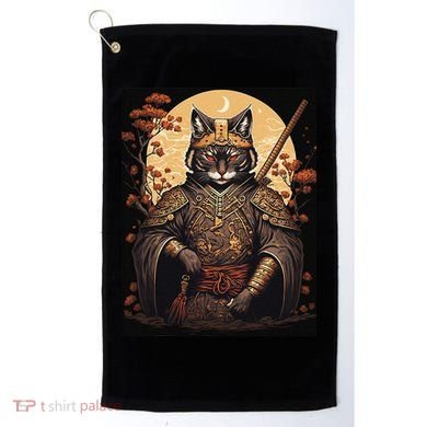 Japanese Art Cat Ninja Ukiyo-e Anime Style Samurai Cat Golf Towel