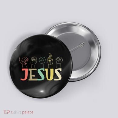 Jesus ASL Christian Deaf DHH ASL Teacher Sign Language Button