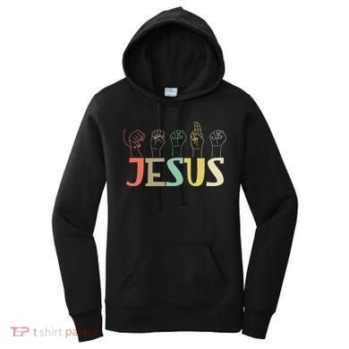 Jesus ASL Christian Deaf DHH ASL Teacher Sign Language Women's Hoodie