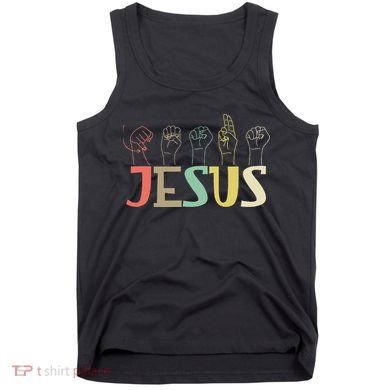 Jesus ASL Christian Deaf DHH ASL Teacher Sign Language Tank Top