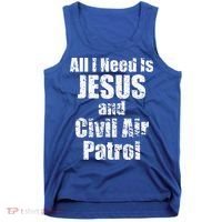 Jesus And Civil Air Patrol Funny For Christian CAP Cadets Tank Top thumb 0