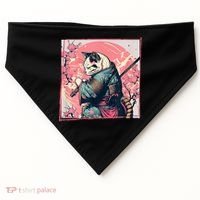 Japanese Art Cat Ninja Ukiyo E Anime Style Samurai Cat USA-Made Doggie Bandana thumb 0