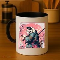 Japanese Art Cat Ninja Ukiyo E Anime Style Samurai Cat Coffee Mug thumb 4