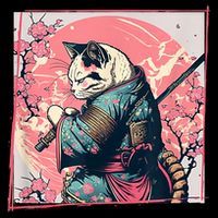 Japanese Art Cat Ninja Ukiyo E Anime Style Samurai Cat Women's Hoodie thumb 2