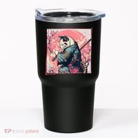 Japanese Art Cat Ninja Ukiyo E Anime Style Samurai Cat Tumbler thumb 0