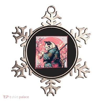 Japanese Art Cat Ninja Ukiyo E Anime Style Samurai Cat Ornament