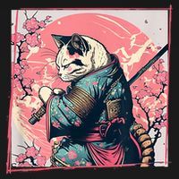 Japanese Art Cat Ninja Ukiyo E Anime Style Samurai Cat Women's Tank Top thumb 5